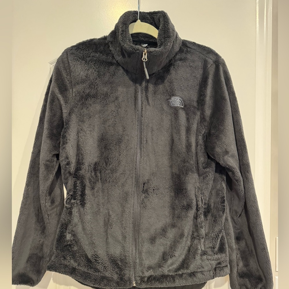 EUC North Face Black Fuzzy Jacket - L